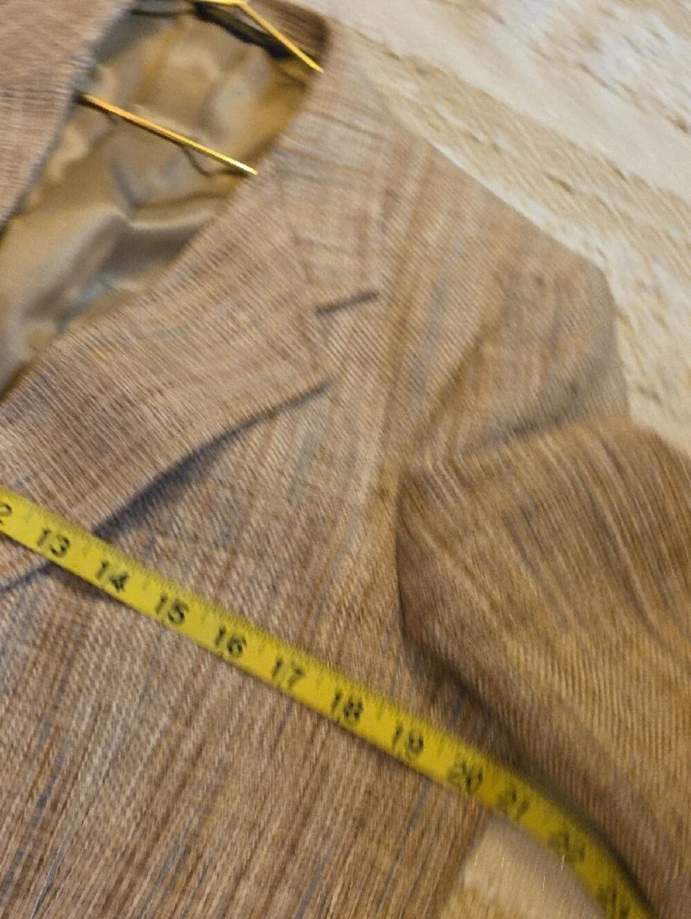 Men's Textured Silk Weave Beige-Brown Blazer See Measurements VTG